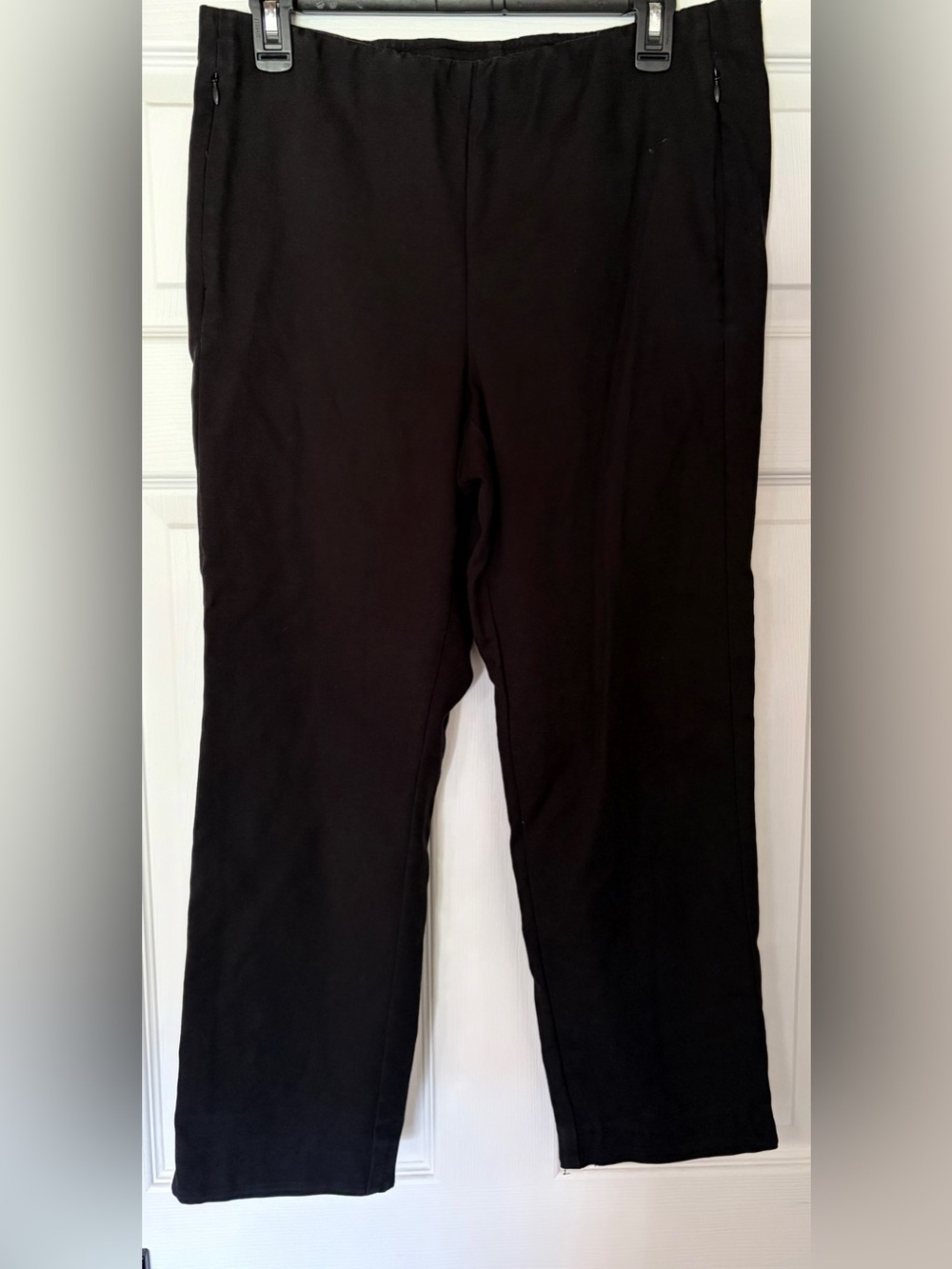 J. Jill Essential Cotton Stretch Side Zip Pants Black Elastic Waist  sz 12(read) - Picture 8 of 8